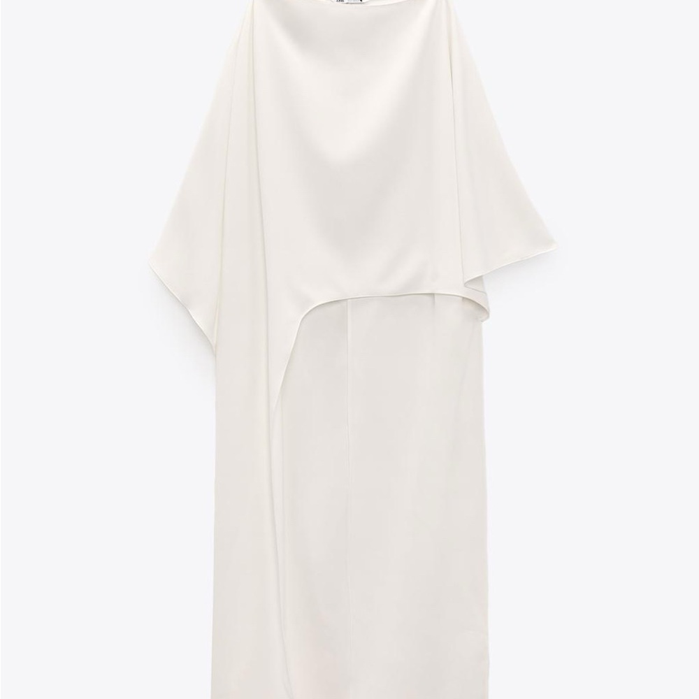 Zara White Asymmetrical Top